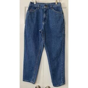 Vintage Lee Jeans Women Sz 12 P Medium Blue High Rise Made In USA Riveted Mom 28